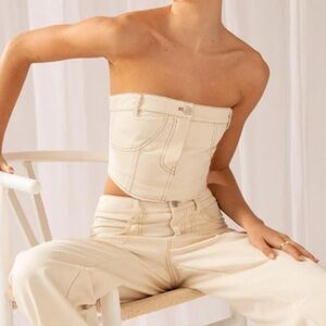 Peppermayo Exclusive - Nailed It Denim Tube Top - Mineral